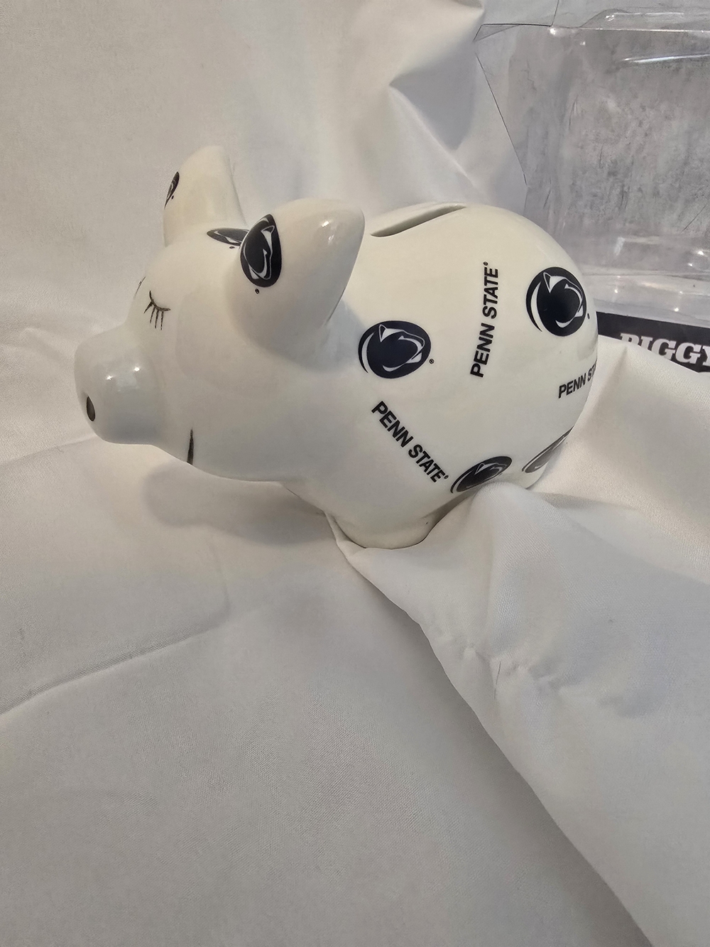 Penn State White Ceramic Piggy Bank
